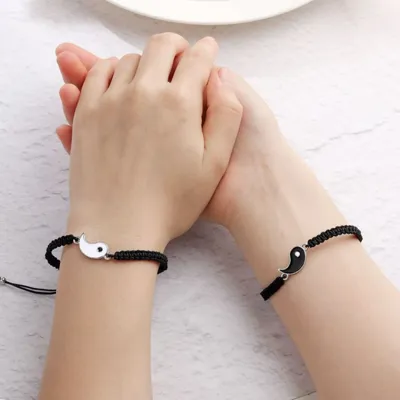 Komplet dveh YIN YANG zapestnic v črni barvi 
